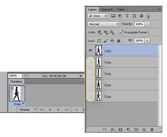 setting frames in timeline