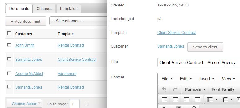 Document menu and option showcase